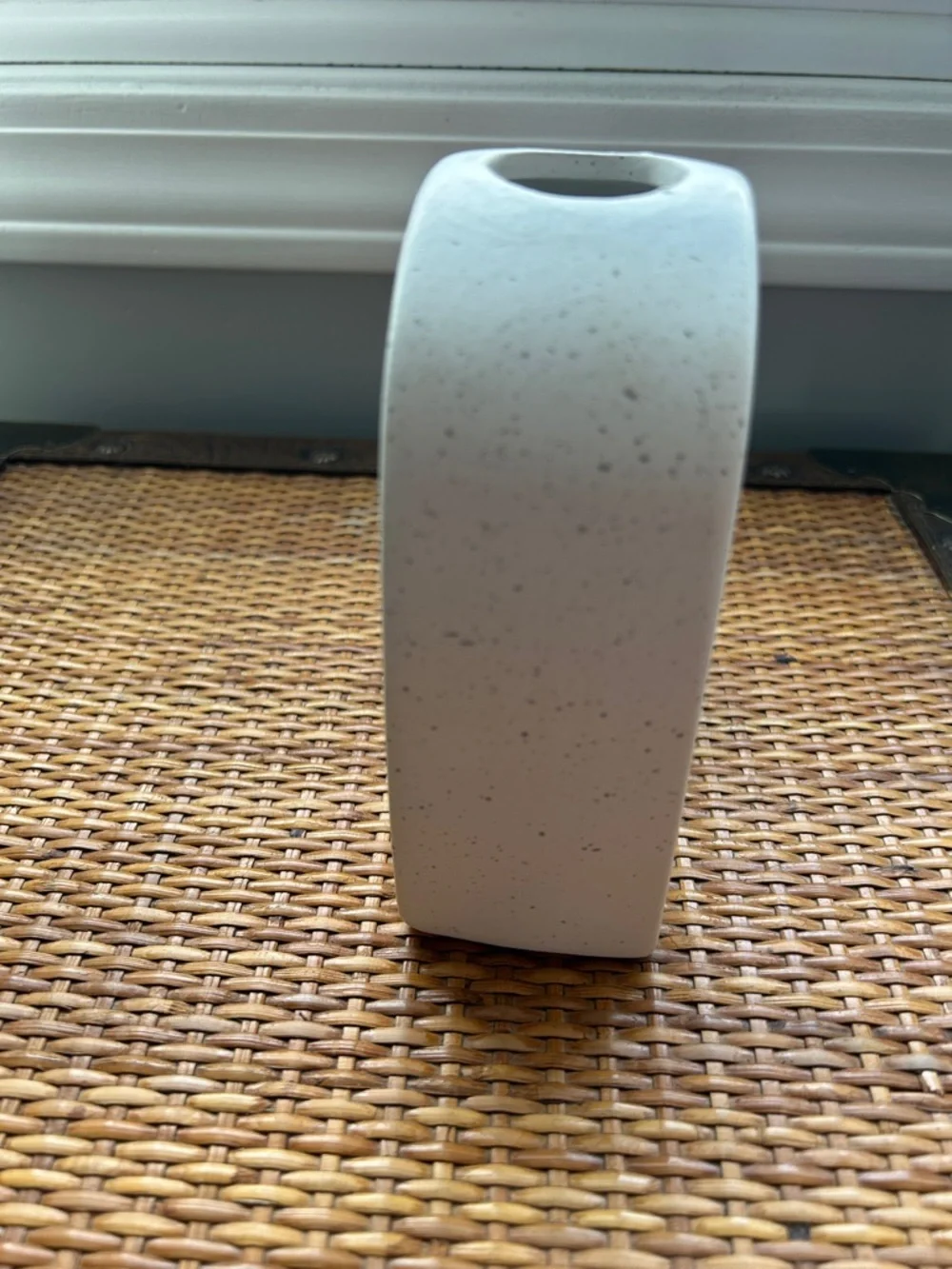 White Rainbow Arch Ceramic Flower Bud Vase | Rainbow Vase | Speckled Vase